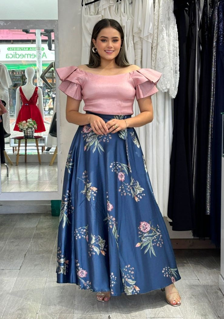 Faldas satin estampado