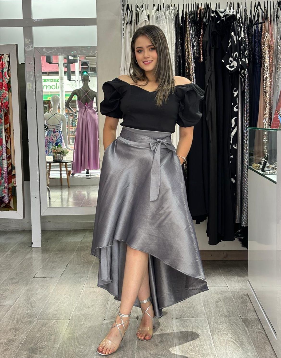 Falda Asimétrica Tafetán