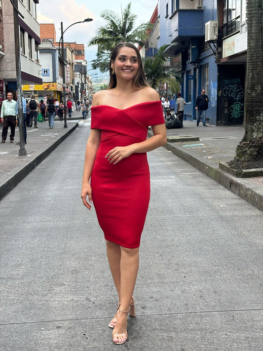 Vestido cuello bandeja