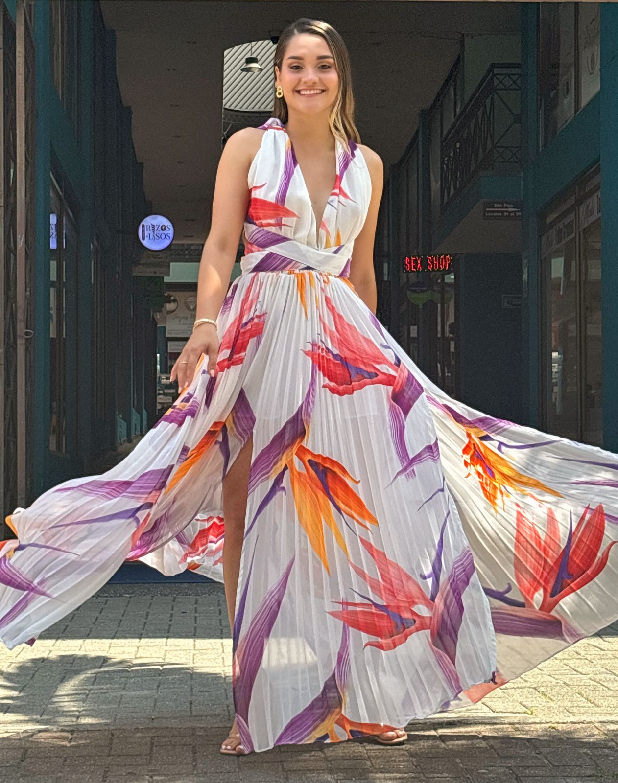 Vestido Estampado Blanco