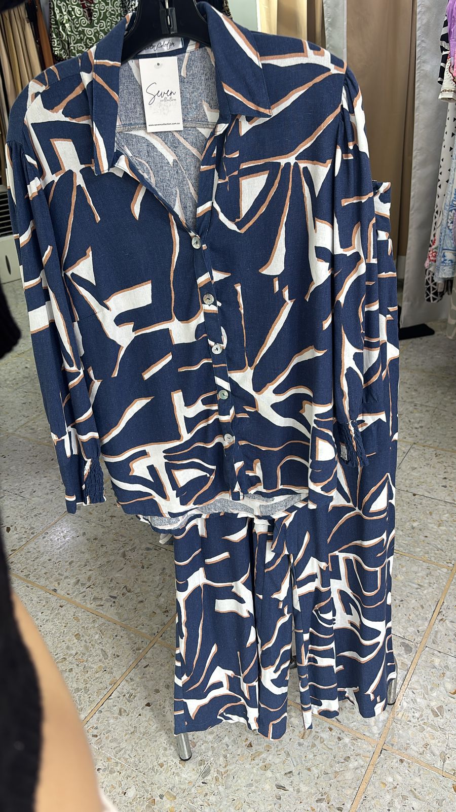 CAMISERO EN LINO ESTAMPADO