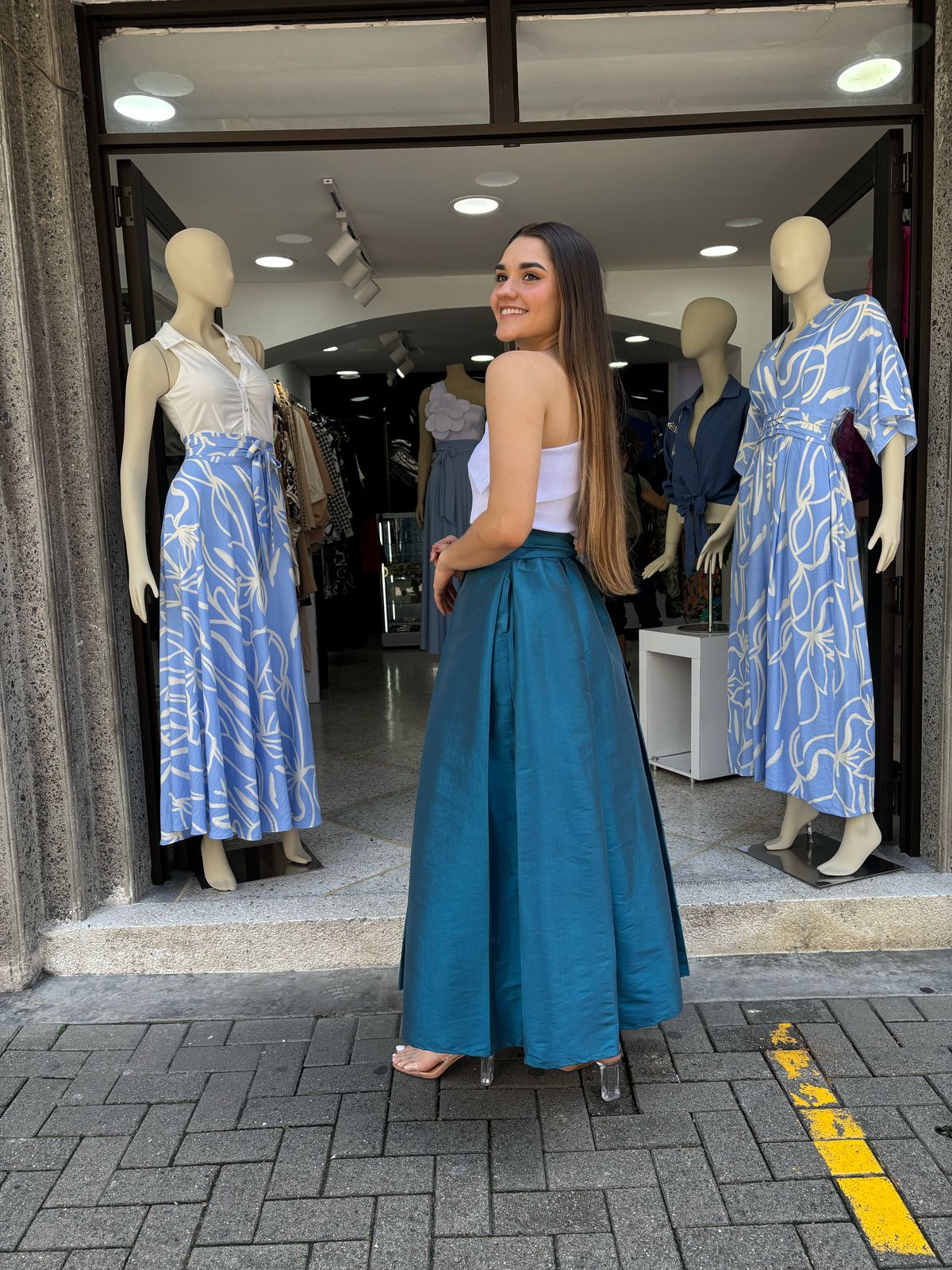 FALDA TABLONES TAFETAN