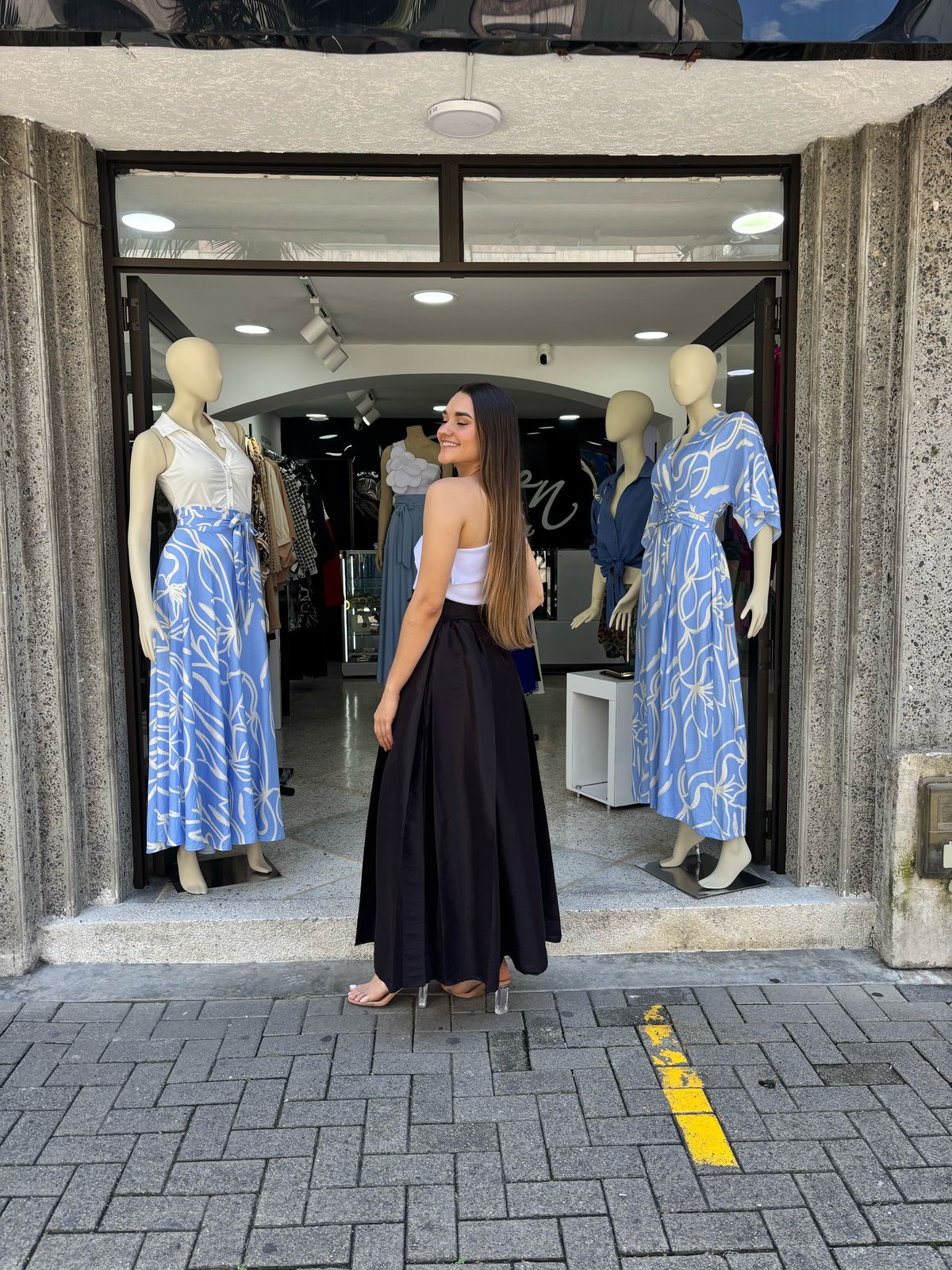 FALDA TABLONES TAFETAN