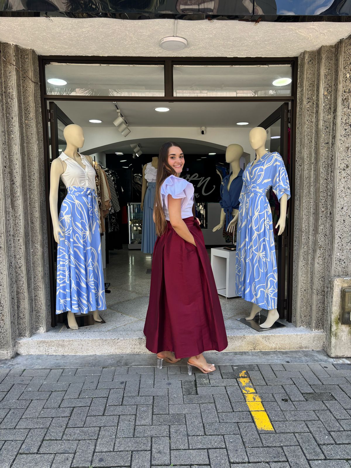 FALDA TABLONES TAFETAN