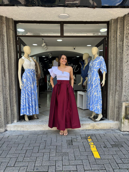 FALDA TABLONES TAFETAN