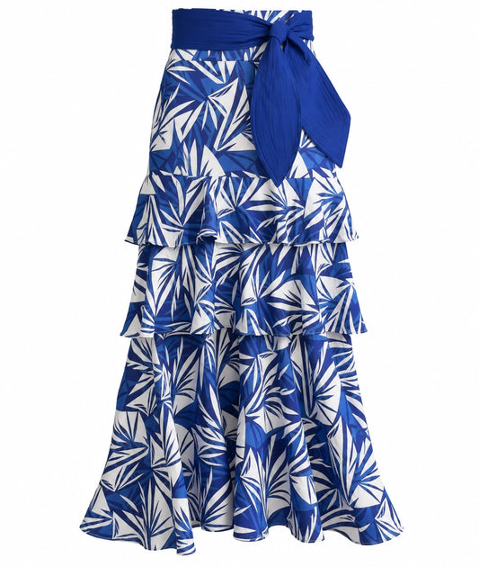 FALDA AZUL ESTAMPADA